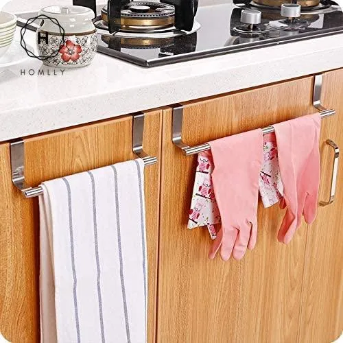 Homlly Over Cabinet Door Stainless Steel Towel Bar Holders (2pcs)