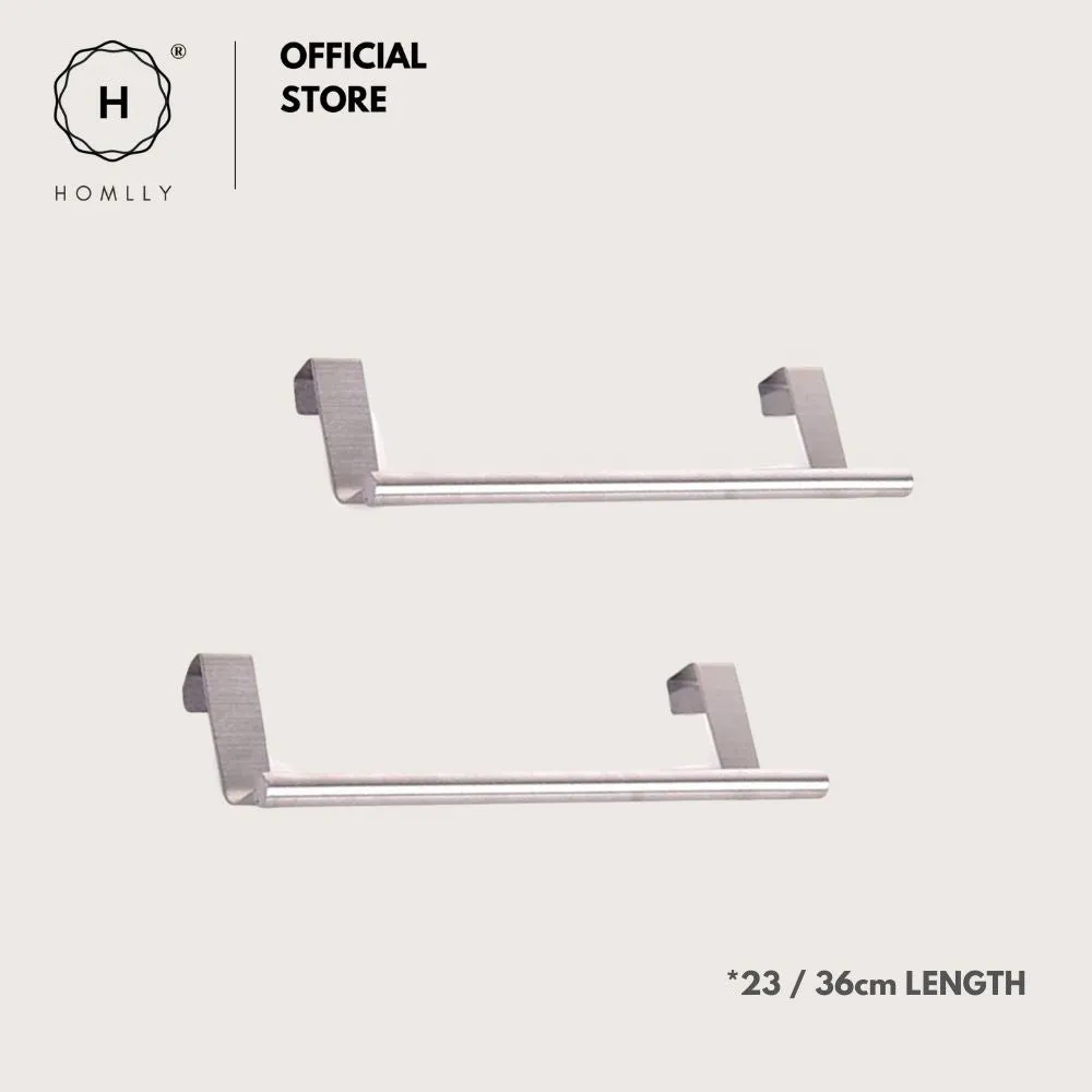 Homlly Over Cabinet Door Stainless Steel Towel Bar Holders (2pcs)