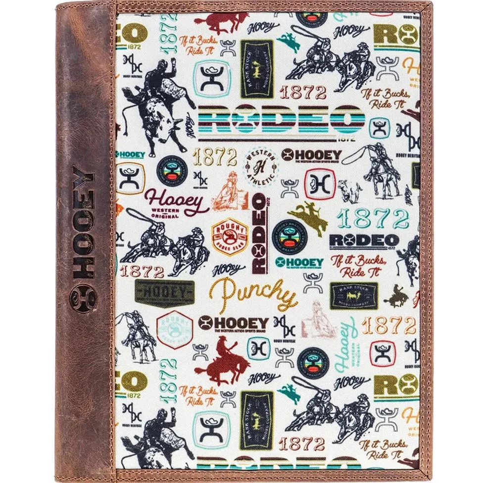 Hooey "Rodeo" Leather Notebook Cover- Brown