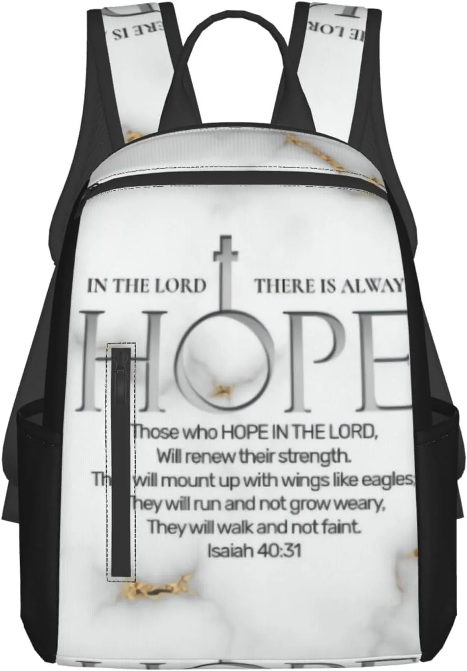 Hope In The Lord Scripture Verse Isaiah 40 31 Lightweight Backpack For Women Men, Casual Polyester Daypack Bookbag Travel Hiking Bag, Durable Laptop Backpack