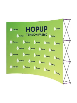 Hopup™ Curved Full Height Tension Fabric Display - 10 ft