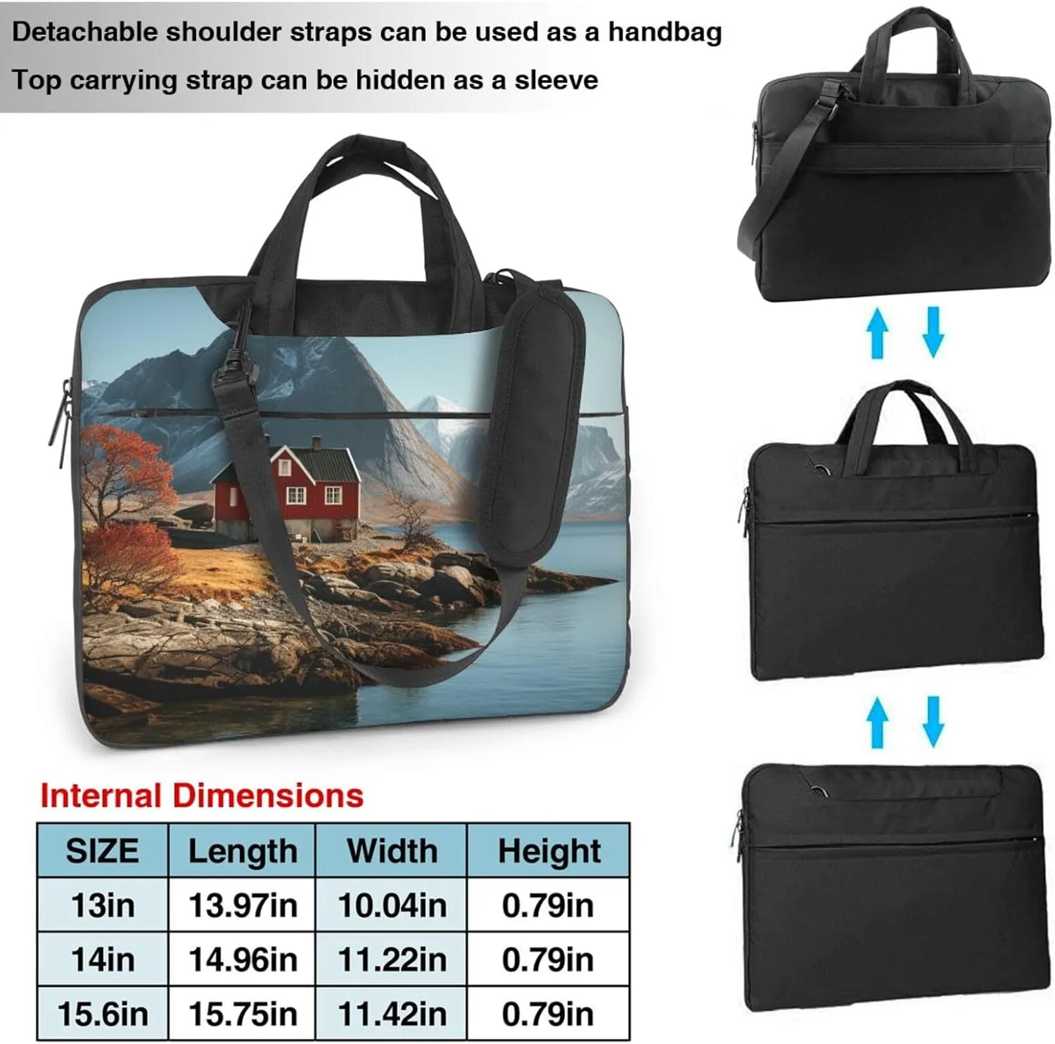 House near Mountains Laptop Bag Laptop Messenger Shoulder Bag Travel Computer Bag for Women Men