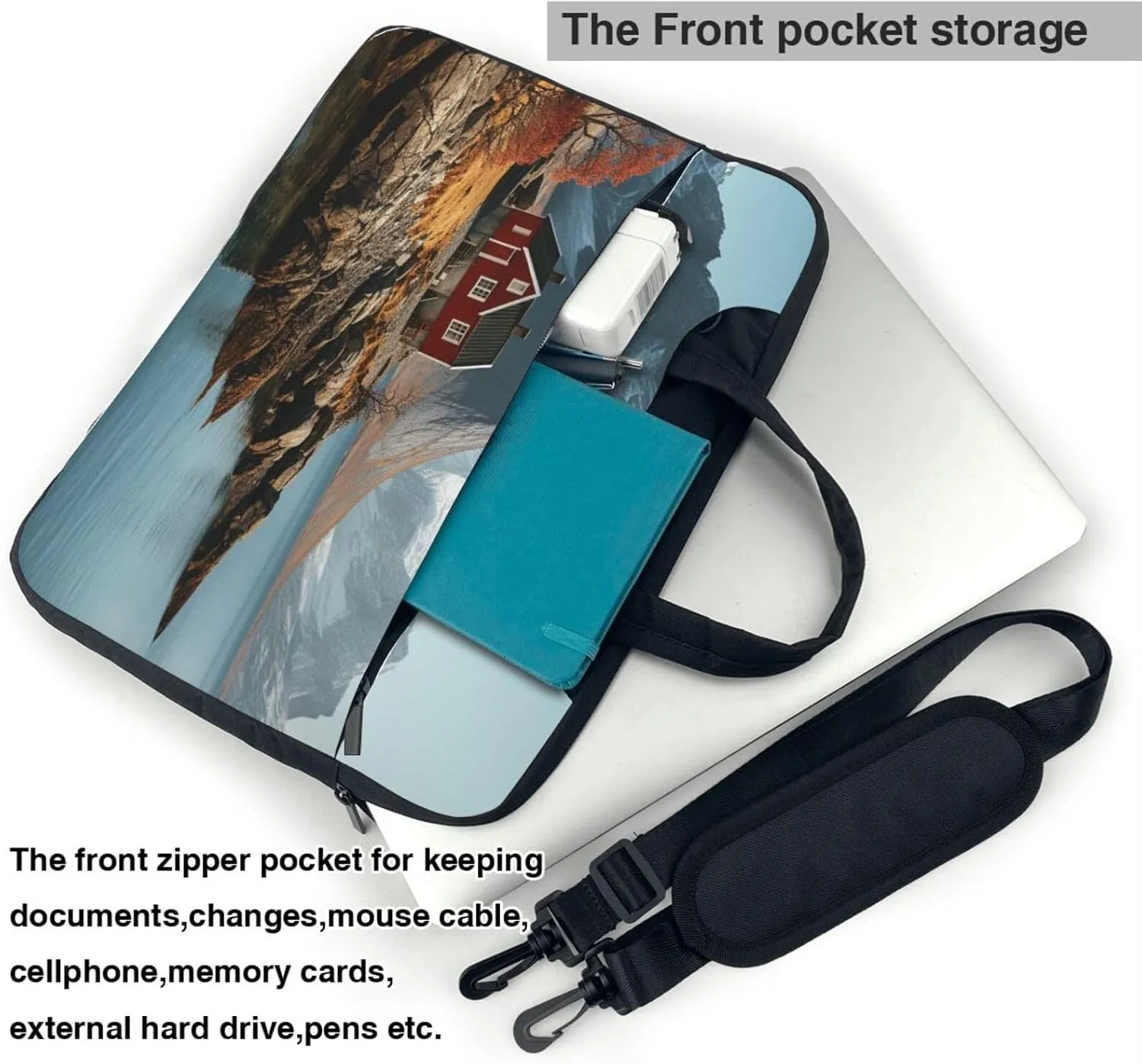 House near Mountains Laptop Bag Laptop Messenger Shoulder Bag Travel Computer Bag for Women Men