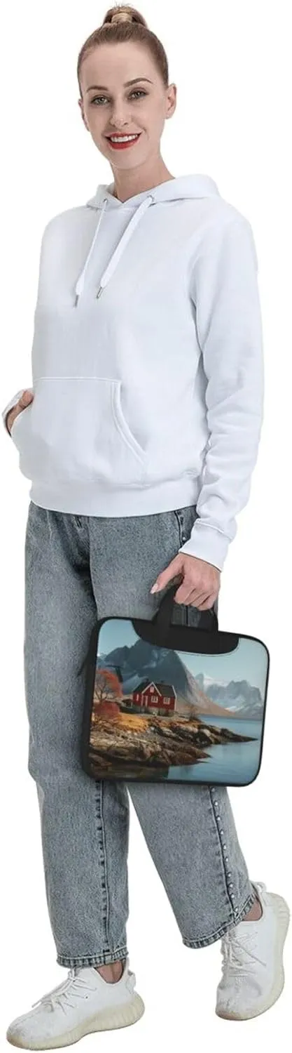House near Mountains Laptop Bag Laptop Messenger Shoulder Bag Travel Computer Bag for Women Men