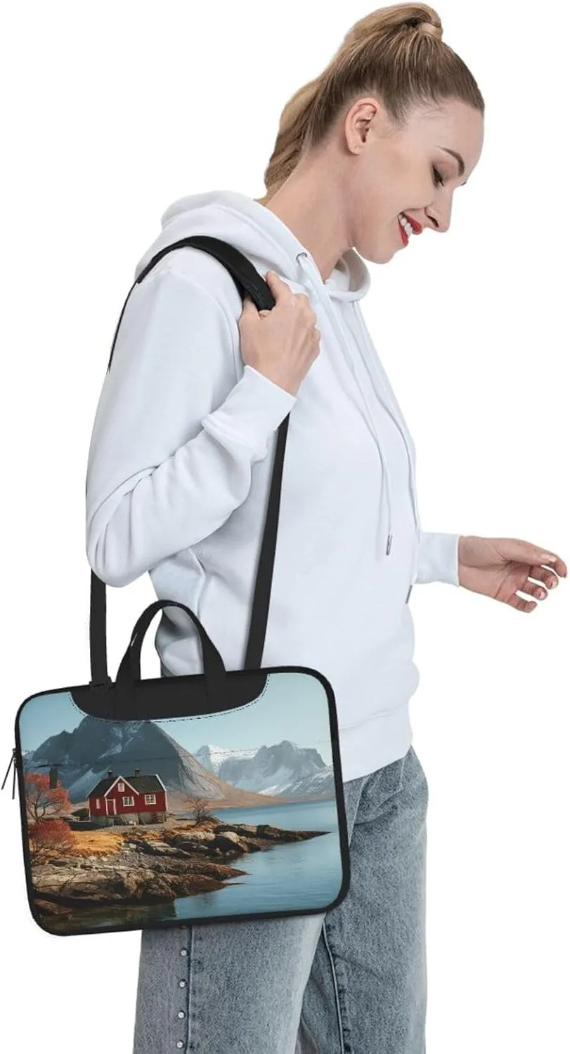 House near Mountains Laptop Bag Laptop Messenger Shoulder Bag Travel Computer Bag for Women Men