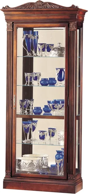 Howard Miller Blackburn II Curio Cabinet, Wood Finish with Lights Storage Cabinet - Durable Glass Shelves, Vertical Display for Decorative Items, Collectibles, Living Room & Office