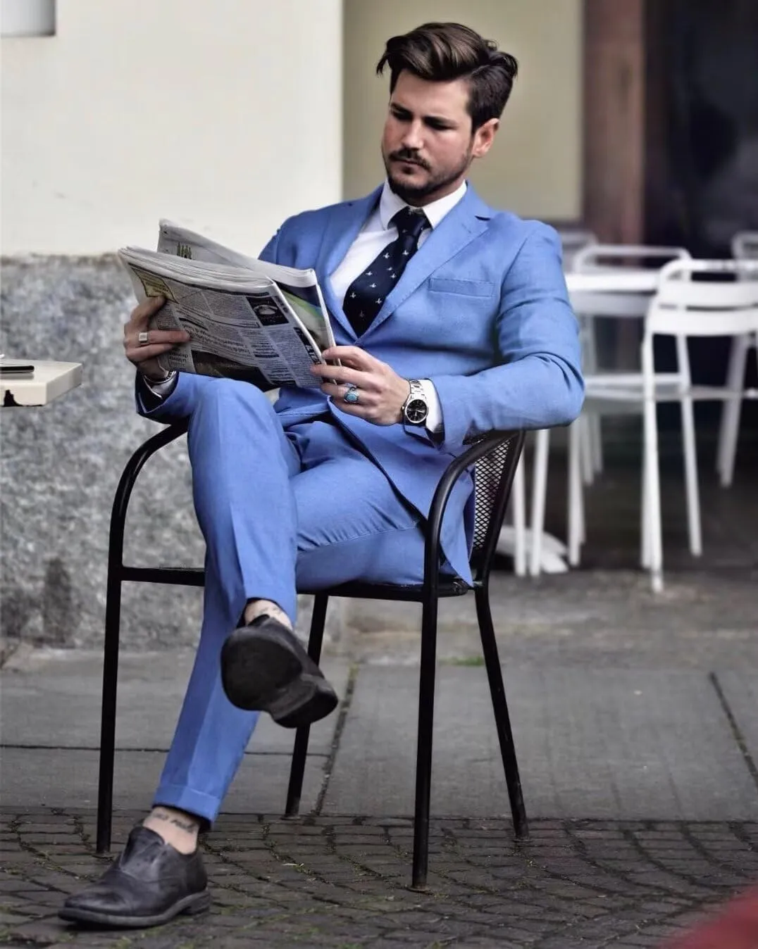 HUUTOE Men's 3 Piece Suits Slim Fit Prom Suits for Men Wedding Dress Suit Summer Blazer Jacket Vest Pants Tuxedo Set