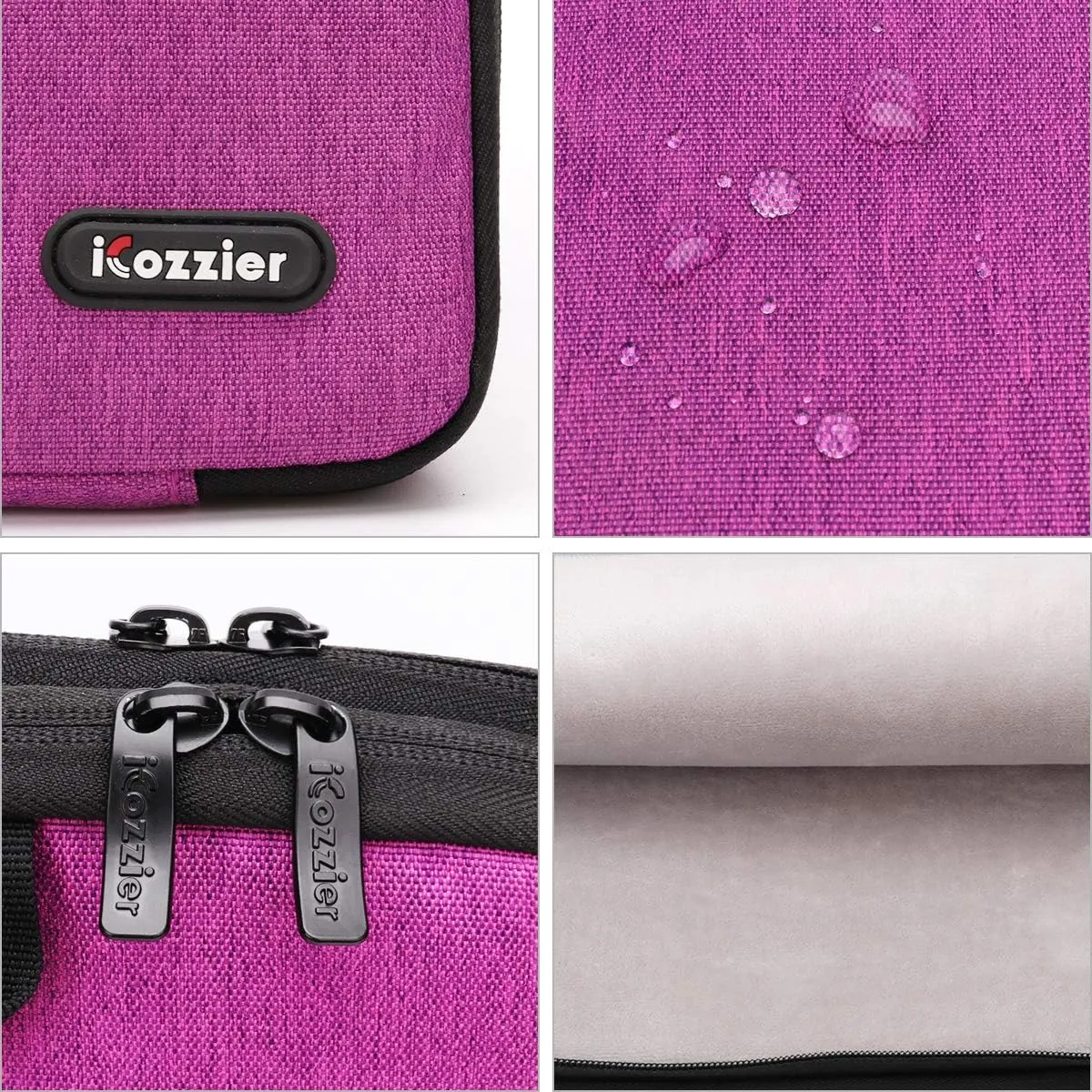 iCozzier 11-11.6 Inch Handle Laptop Briefcase Shoulder Bag Electronic Accessories Organizer Messenger Carrying Case Laptop Sleeve Protective Bag with Shoulder&Luggage Strap - Rose