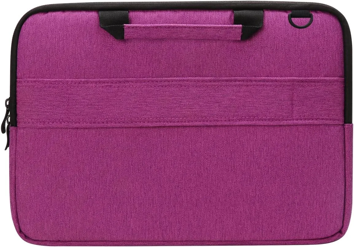iCozzier 11-11.6 Inch Handle Laptop Briefcase Shoulder Bag Electronic Accessories Organizer Messenger Carrying Case Laptop Sleeve Protective Bag with Shoulder&Luggage Strap - Rose