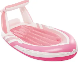 INTEX Pink Paradise Boat Float : Inflatable Pool Float – Perfect for Pool Parties – 2 Cup Holders – 220 Weight Capacity – 96" x 47" x 38"