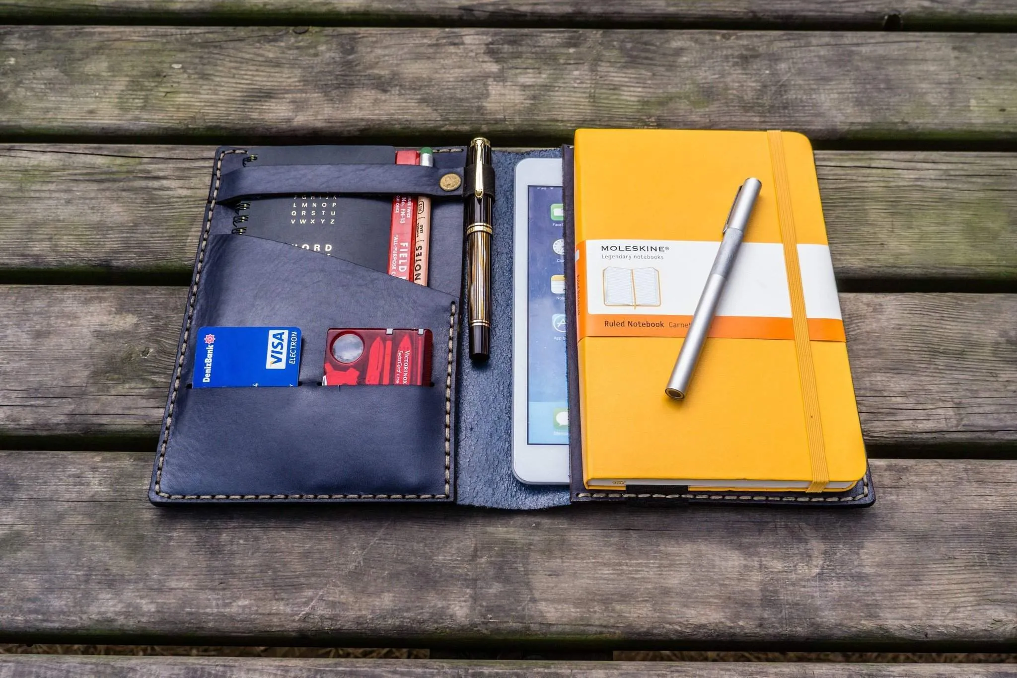iPad Mini & Large Moleskine Cover - Navy Blue
