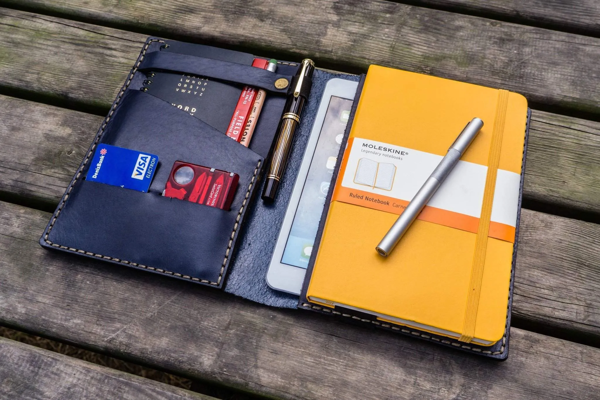 iPad Mini & Large Moleskine Cover - Navy Blue