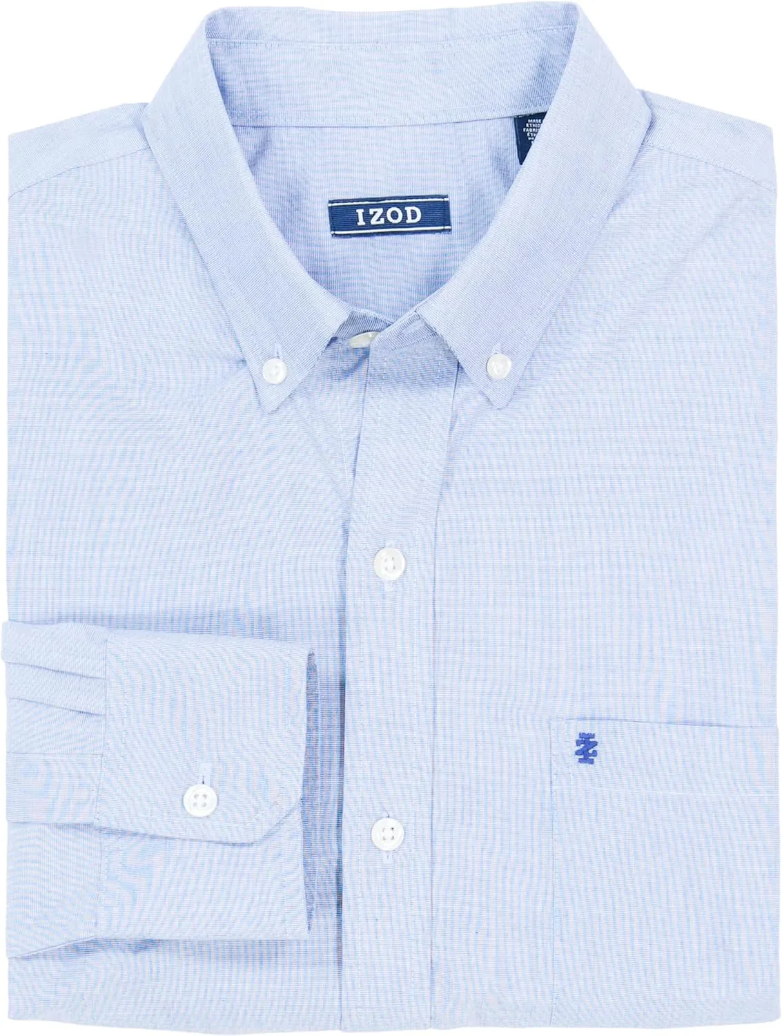 IZOD Men's Button Down Long Sleeve Stretch Performance Solid Shirt