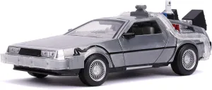 Jada 1:24 Diecast Back to The Future 2 Time Machine with Lights,Silver