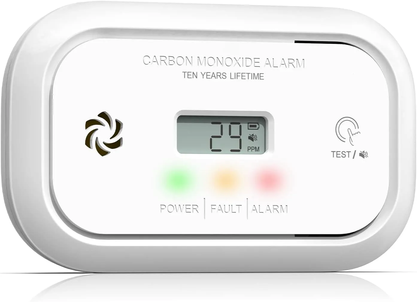 Jemay Carbon Monoxide Detector Alarm, CO Detector with Digital LCD Display, Replaceable Battery Carbon Monoxide Detectors for Home and Depot, 3 LED Lights Carbon Monoxide Alarm, 1-Pack