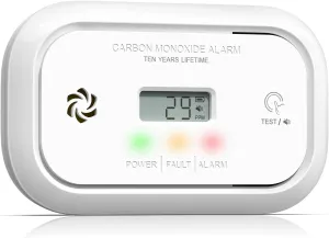 Jemay Carbon Monoxide Detector Alarm, CO Detector with Digital LCD Display, Replaceable Battery Carbon Monoxide Detectors for Home and Depot, 3 LED Lights Carbon Monoxide Alarm, 1-Pack