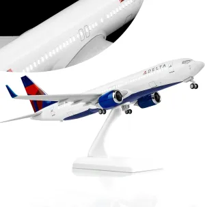 Joylluoan 1:130 Model Delta Plane Plane Alloy Diecast Airplanes Model Airplane with LED Light