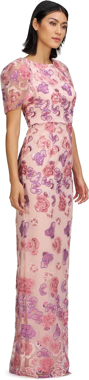 JS Collections Women's Teigen Capelet Sleeve Gown
