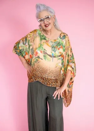 Jungle Silk Top | Beige