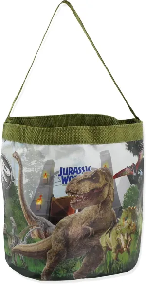 Jurassic World Dinosaurs Collapsible Nylon Basket Bucket Tote Bag