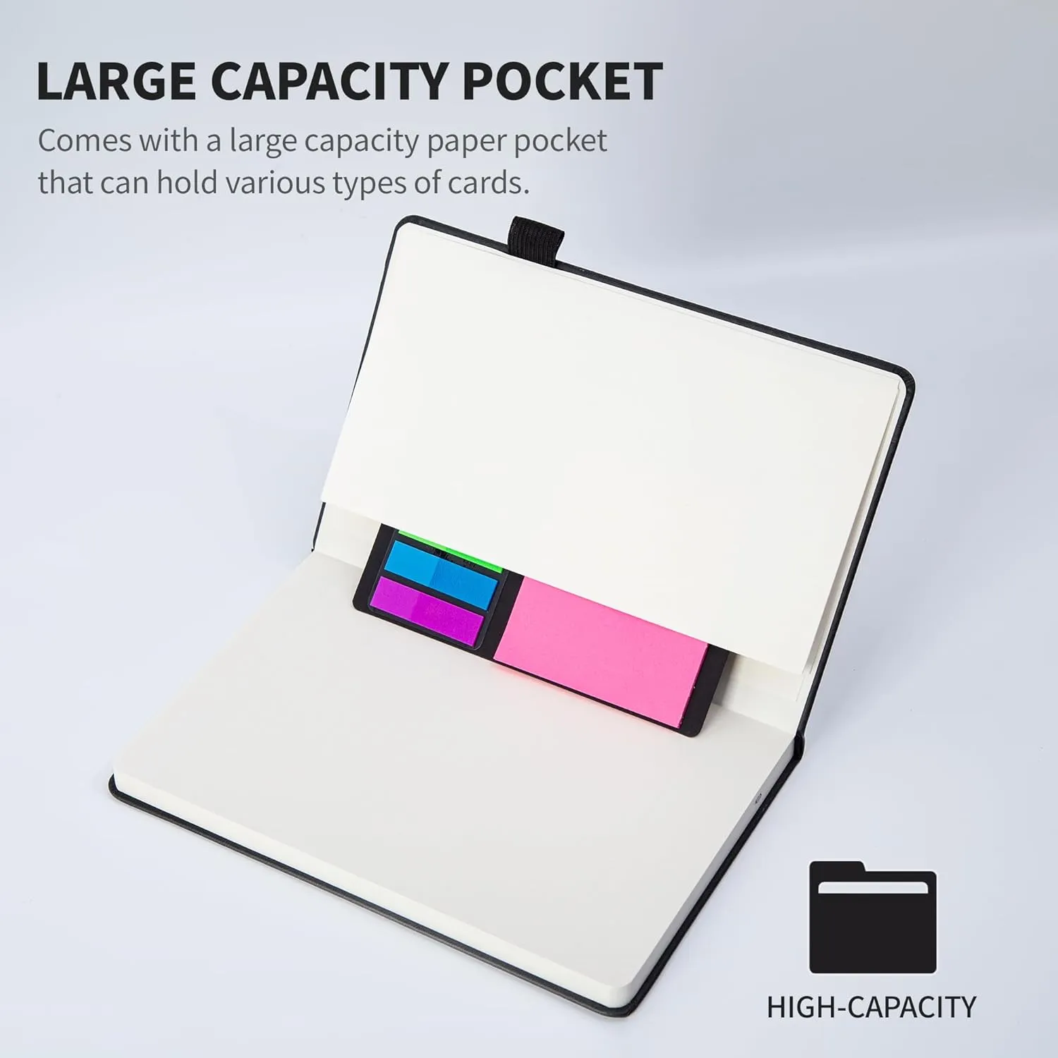 KaiRuiYing Lined Journal Notebook with Pen Holder, 160 Pages, 5.5'' × 8.6'' Medium Size A5-100 GSM Thick Paper, for Writing, Work, Office, Leather Hardcover