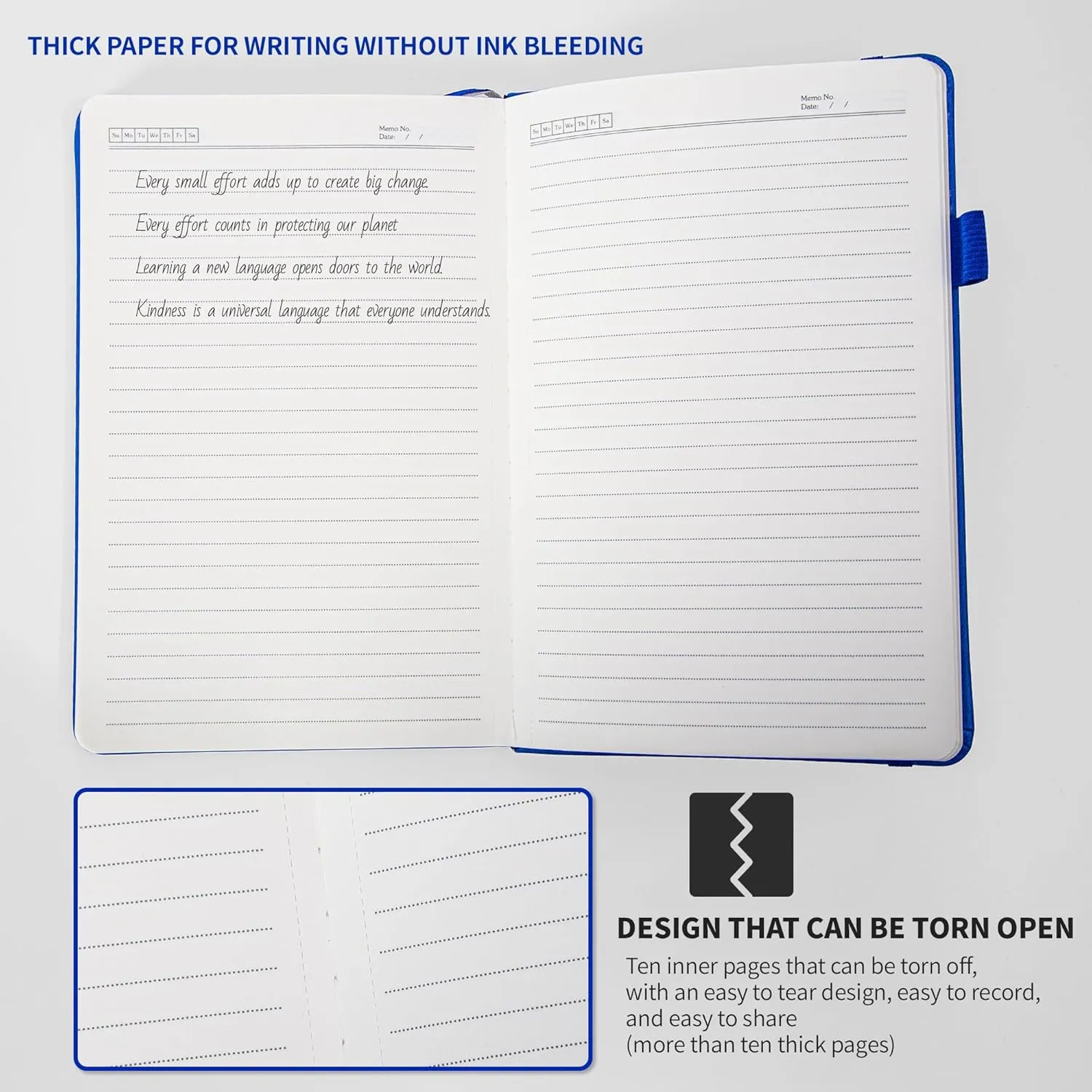 KaiRuiYing Travel Journaling Notebooks for Work with Pen Holder, 320 Pages, 5.5'' × 8.6'' Size A5-100 GSM Thick Paper, Hardcover Journal for Men & Women Available for Writing, Office, Diary