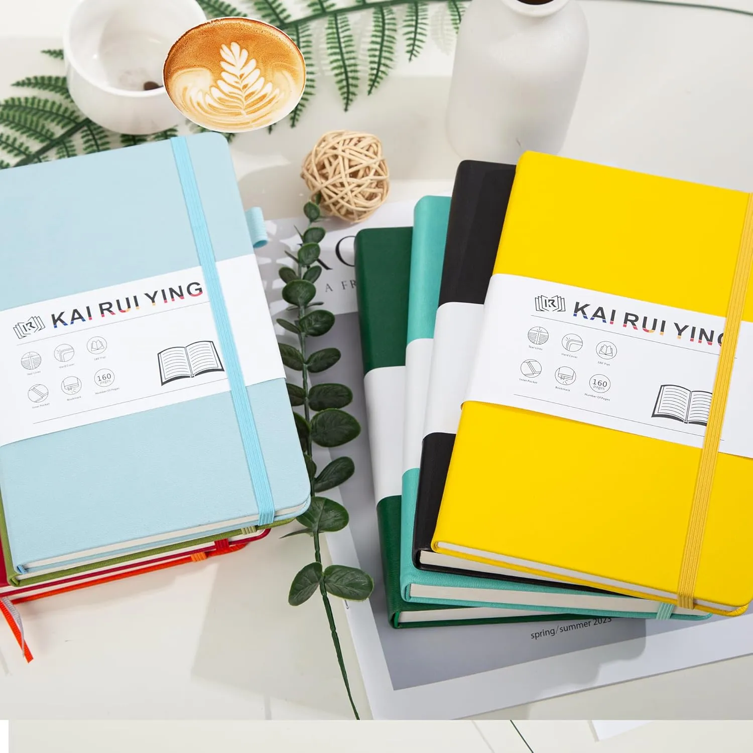 KaiRuiYing Travel Journaling Notebooks for Work with Pen Holder, 320 Pages, 5.5'' × 8.6'' Size A5-100 GSM Thick Paper, Hardcover Journal for Men & Women Available for Writing, Office, Diary