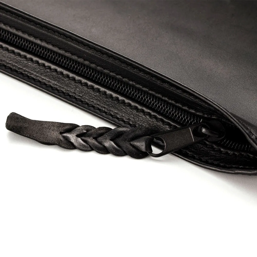 Kangaroo Leather Document Case - Black