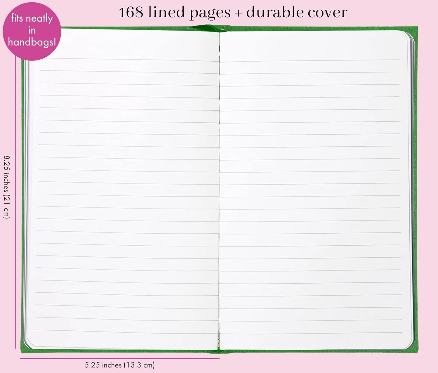 Kate Spade New York Take Note Large Notebook Journal, Green Cloth Hardcover Journal, Diary Includes 168 Lined Pages, Dragonfly Flight