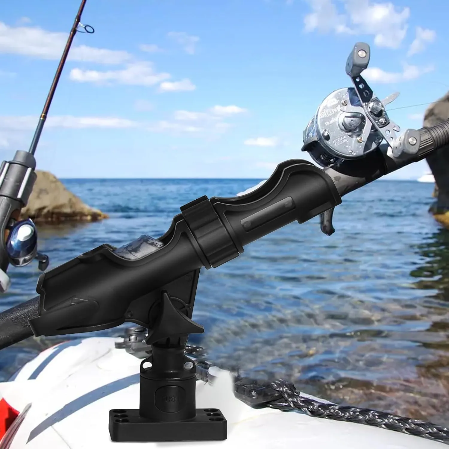 Kayak Rod Holder – Universal Fishing Rod Holder for Kayak, Canoe & Boat, Suitable for Spinning, Casting & Fly Fishing Styles