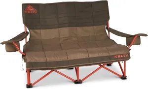 Kelty Low Loveseat Nest –Two Person Camping Chair with 2 Removable Blankets, Lower to The Ground, Slight Recline, Insulated Beverage Holders, Roll Tote Storage, 2024 (Beluga)