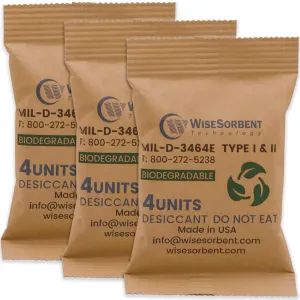 Kraft Clay Desiccants Packs for Safe, 132 Gram 3 Packs Dehumidifier for Gun Safe, 4 Unit Military Grade Moisture Absorbers, Conforms to MIL-D-3464E Type I & II Absorbents