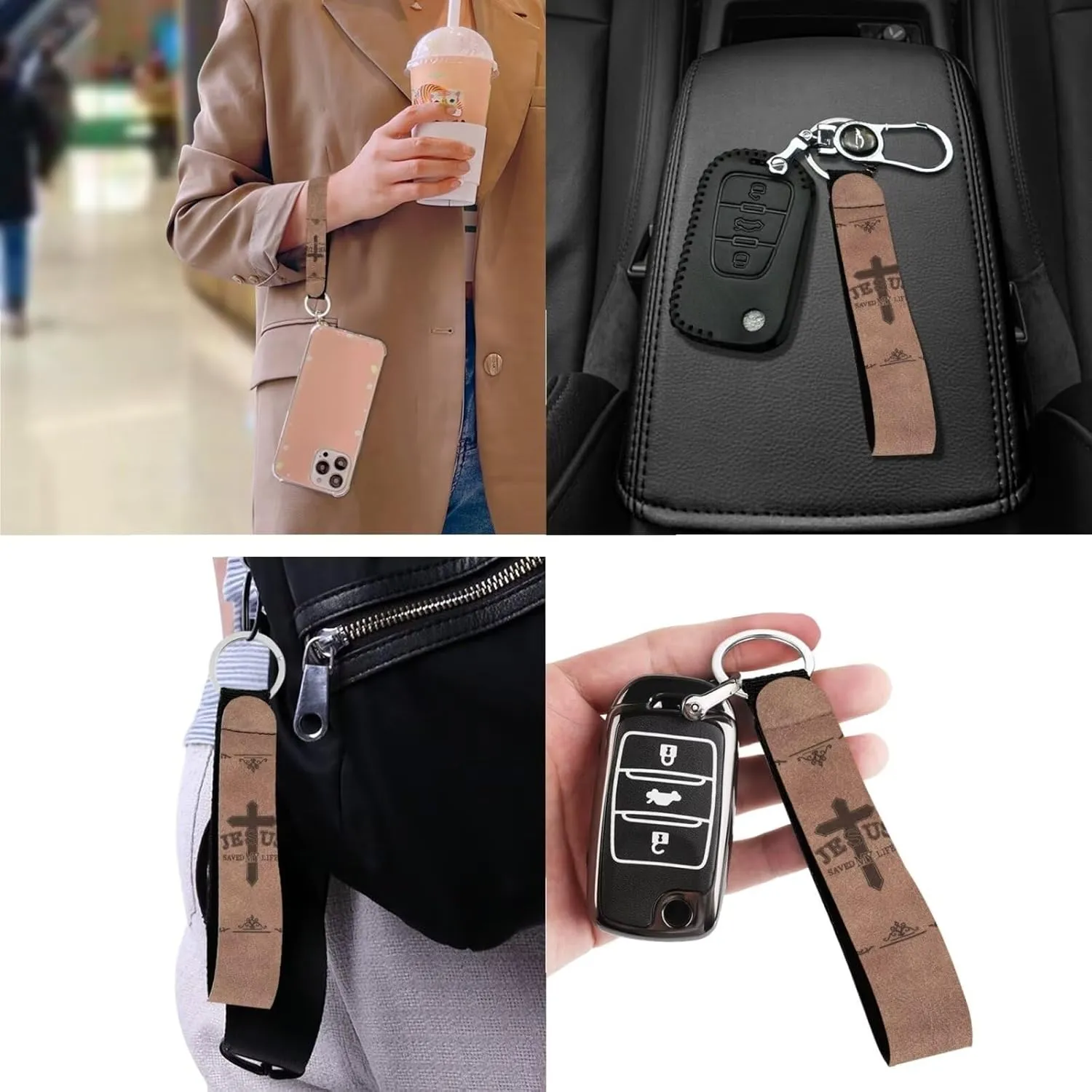 Kuiaobaty Bible Covers for Women Men Church Bag with Keychain Bible Case with Shoulder Strap Size M-2XL