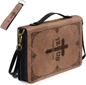 Kuiaobaty Bible Covers for Women Men Church Bag with Keychain Bible Case with Shoulder Strap Size M-2XL