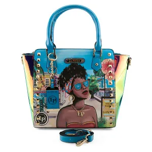 La Philipe Lp1022 8 Handbag Satchel Women's Pu Leather Blue
