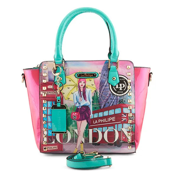 La Philipe Umbrella In London Handbag Satchel Pu Leather Lp1022 11