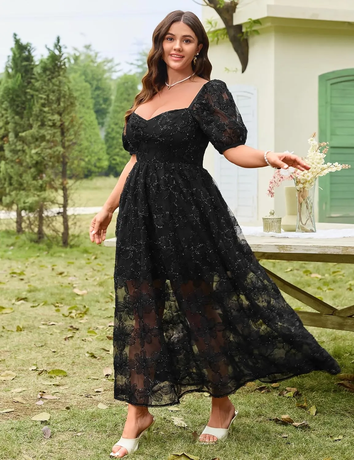 Lace Dresses for Women Wedding Guest Cocktail Semi Formal Party Evening Floral Dresses