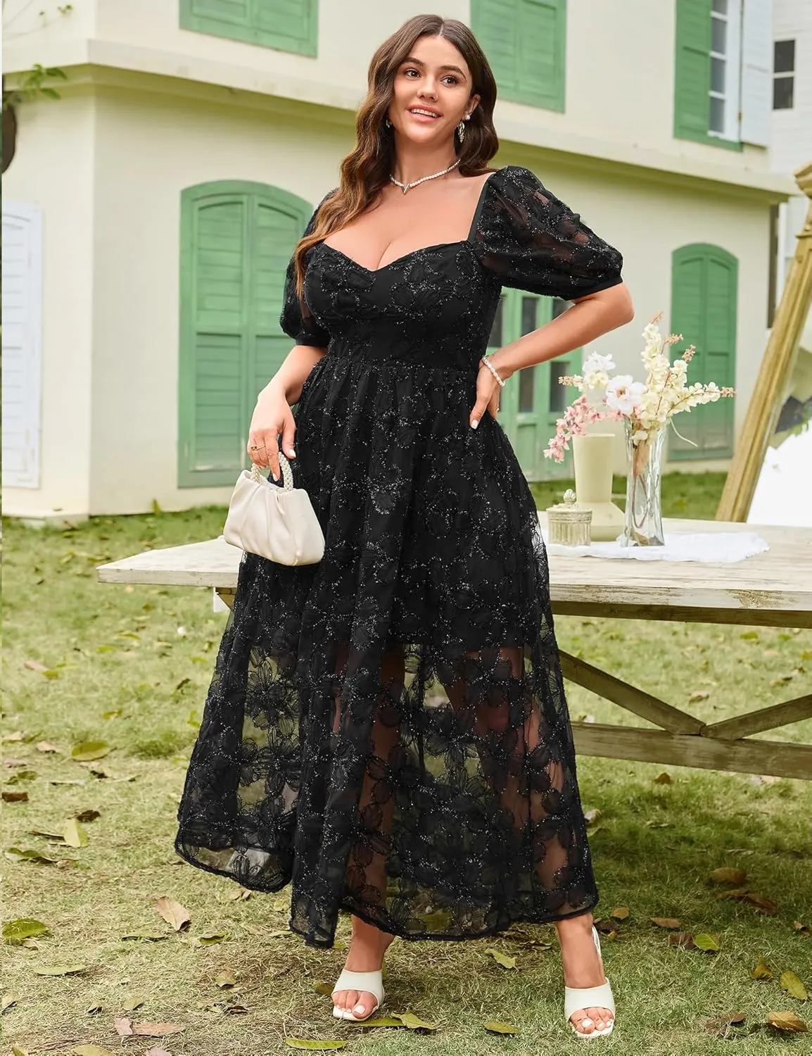 Lace Dresses for Women Wedding Guest Cocktail Semi Formal Party Evening Floral Dresses