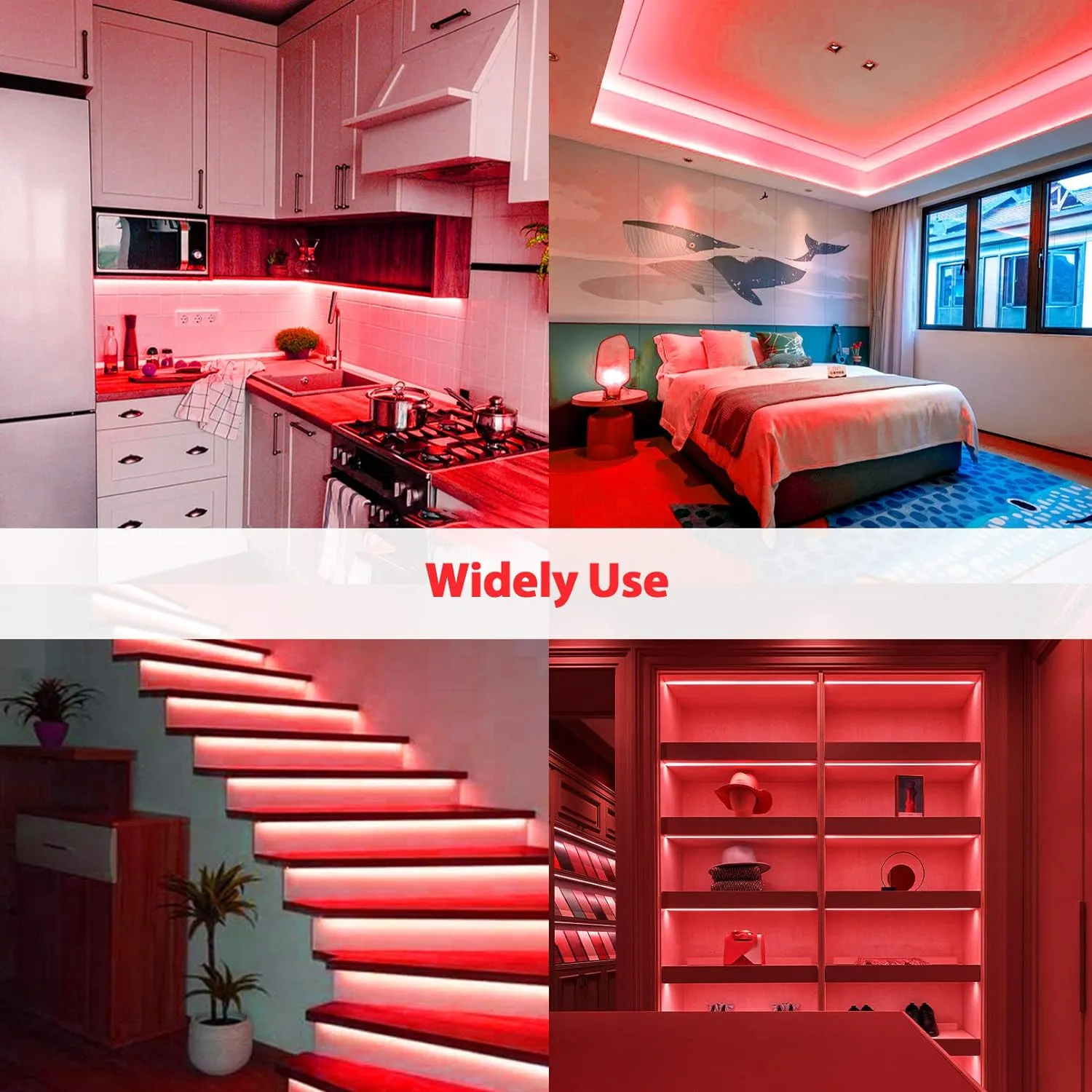 Lamomo LED Neon Lights, 16.4ft Red LED Strip Light, 12V 0.39in/Cut Silicone Waterproof Neon Rope Light, DIY Neon Sign for Bedroom Indoor Outdoor Decoration（Power Adapter not Included）