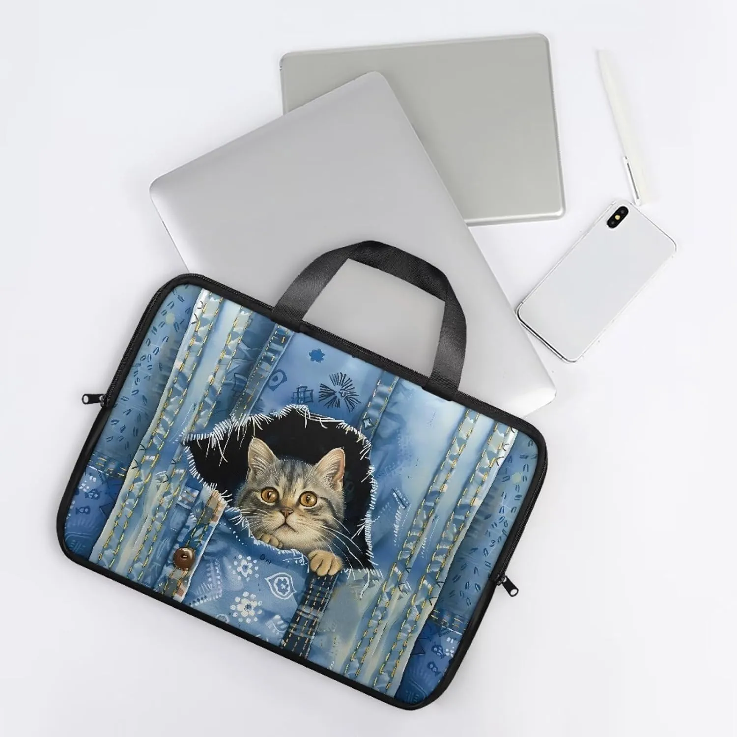 Laptop Bag Case Womens Mens Leather Briefcase with Handle Casual Computer Carrying Bag Cover 10 Inch- 17 Inch