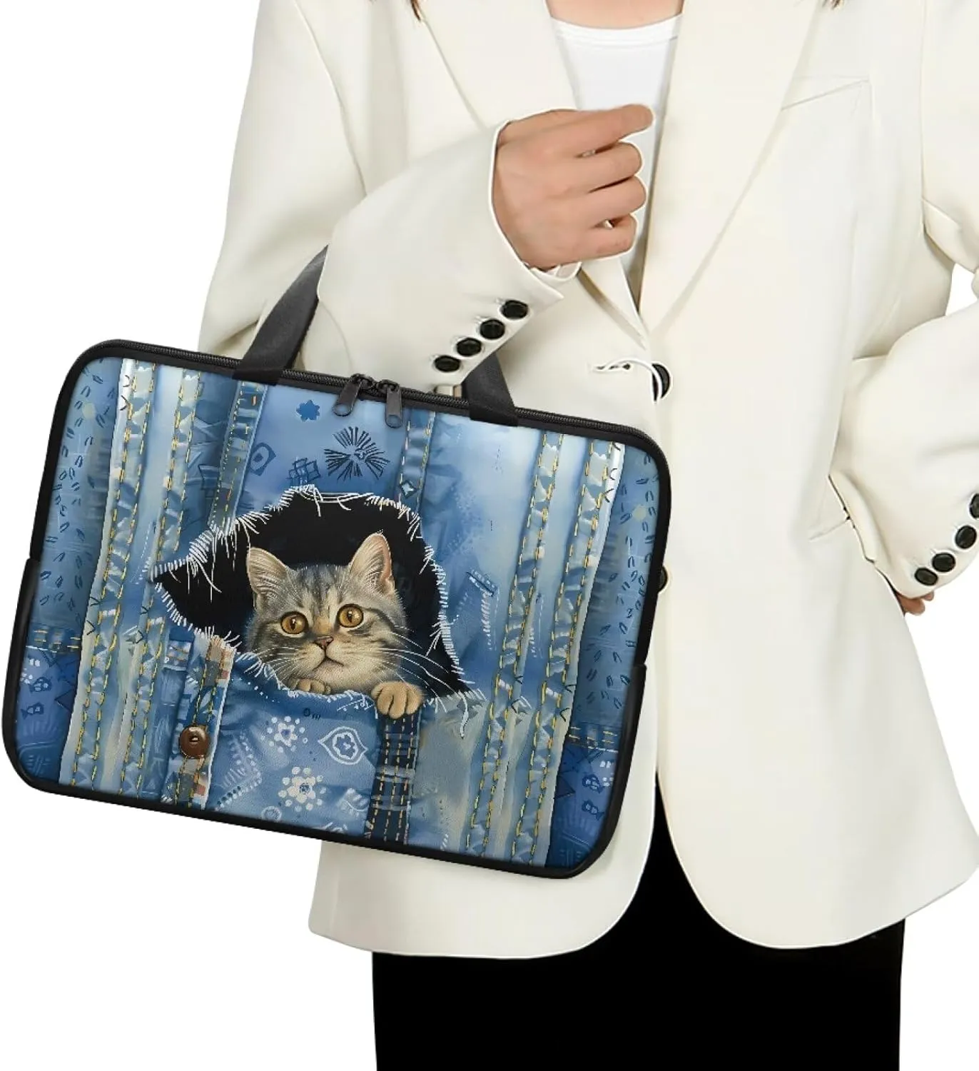 Laptop Bag Case Womens Mens Leather Briefcase with Handle Casual Computer Carrying Bag Cover 10 Inch- 17 Inch