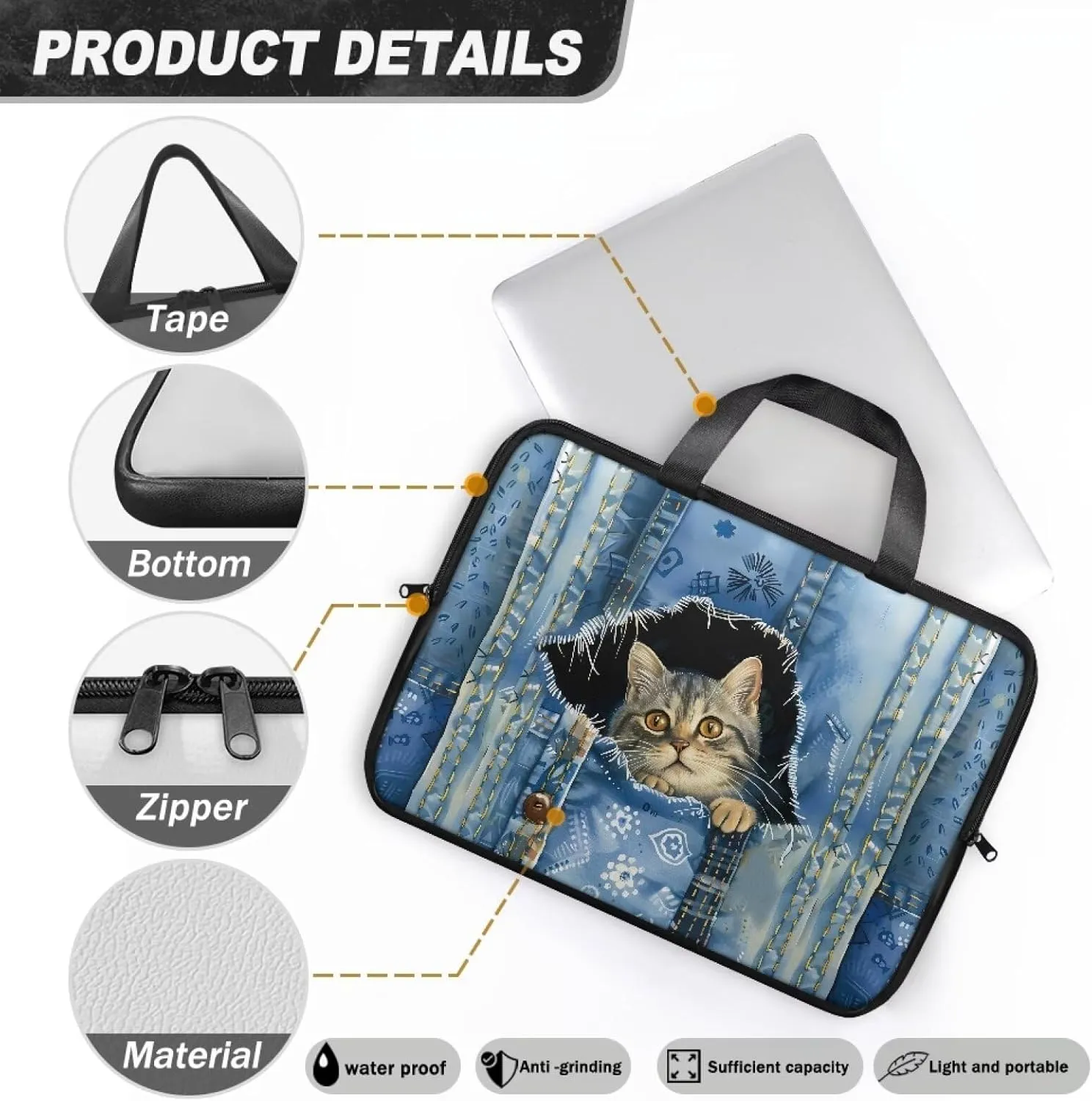 Laptop Bag Case Womens Mens Leather Briefcase with Handle Casual Computer Carrying Bag Cover 10 Inch- 17 Inch
