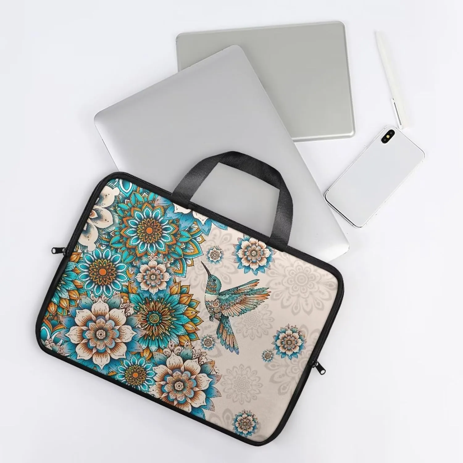 Laptop Bag Case Womens Mens Leather Laptop Sleeve Zipper Shockproof Computer Carrying Bag 10 Inch- 17 Inch