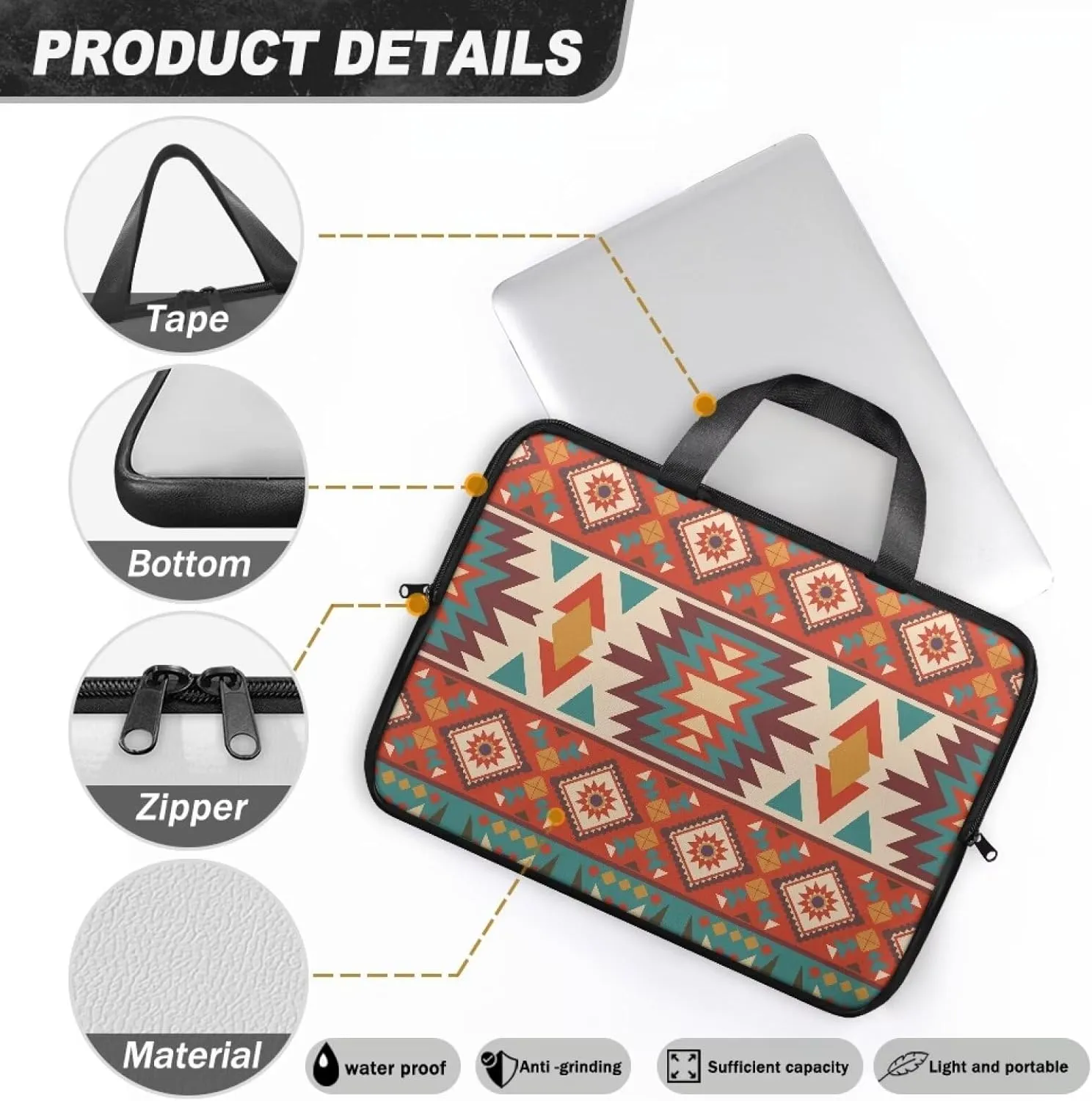 Laptop Bag Case Womens Mens Waterproof Tote Work Bag Lightweight Document Bag for Document File 10 Inch- 17 Inch