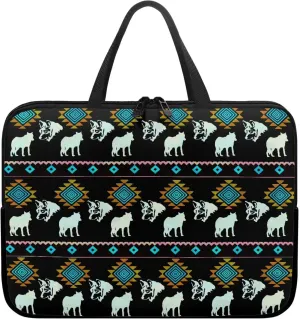 Laptop Carrying Case fits for 17In Laptop and Tablet,Cute Laptop Bag for Women,Mens Laptop Case,15.6 inch Laptop Tote Bag Aztec Wolves Print Laptop Sleeve Computer Case Laptop Handbag