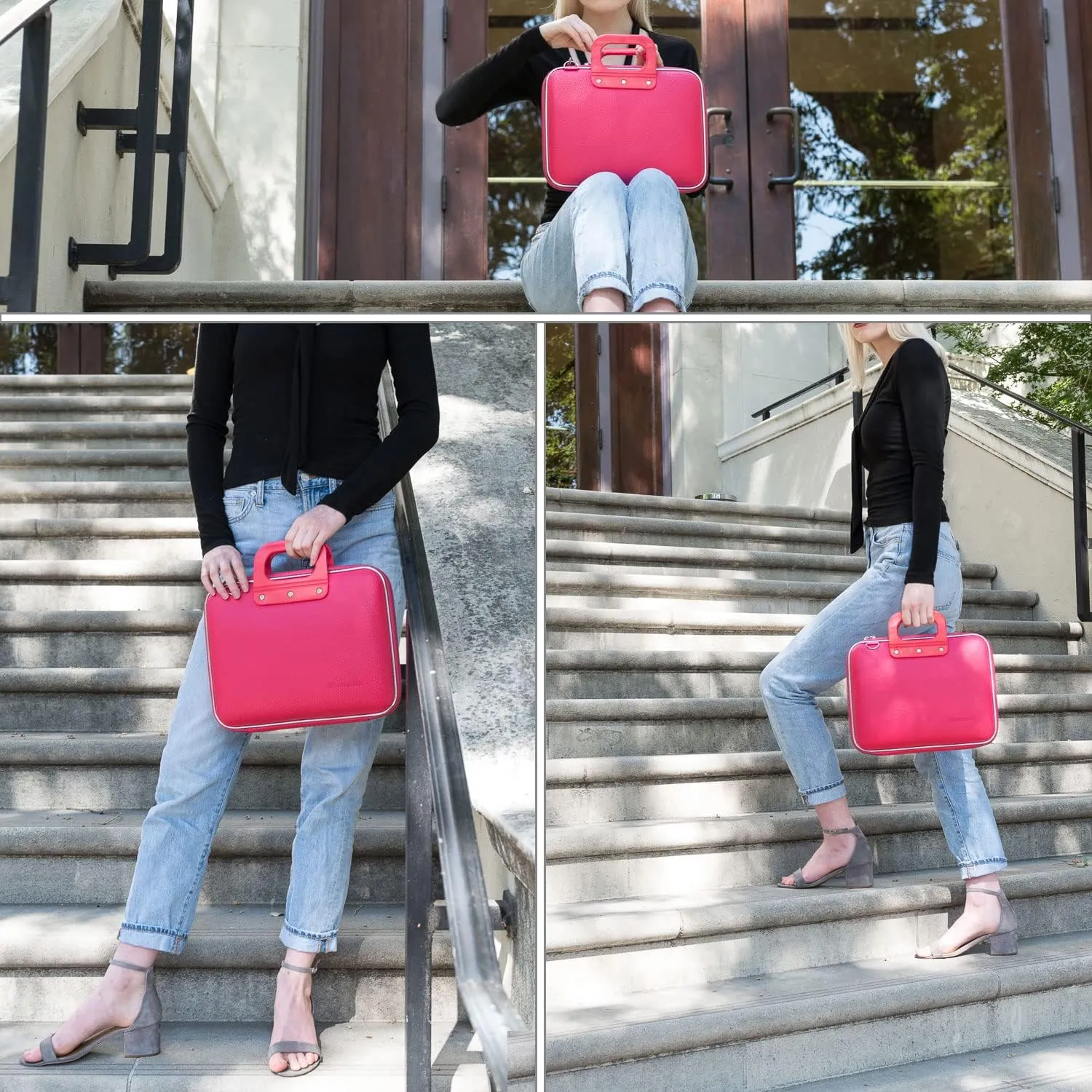Laptop Shoulder Bag Hard Shell Leather Sleeve Case 11.6 12 12.9 Inch for Women Work Travel College for iPad Pro 13, iPad Air 13, iPad Pro 12.9, Galaxy Tab S9 S8 Plus