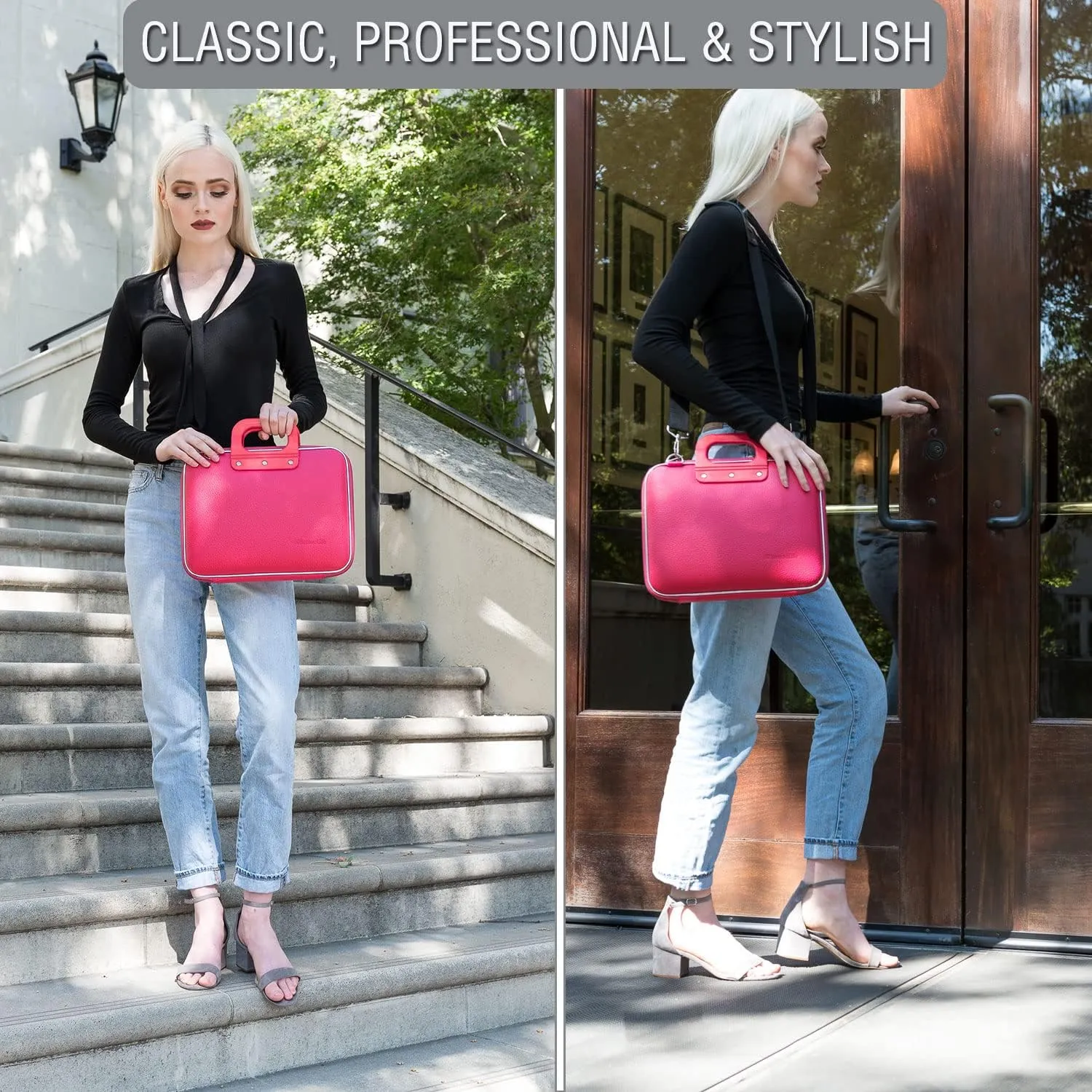 Laptop Shoulder Bag Hard Shell Leather Sleeve Case 11.6 12 12.9 Inch for Women Work Travel College for iPad Pro 13, iPad Air 13, iPad Pro 12.9, Galaxy Tab S9 S8 Plus