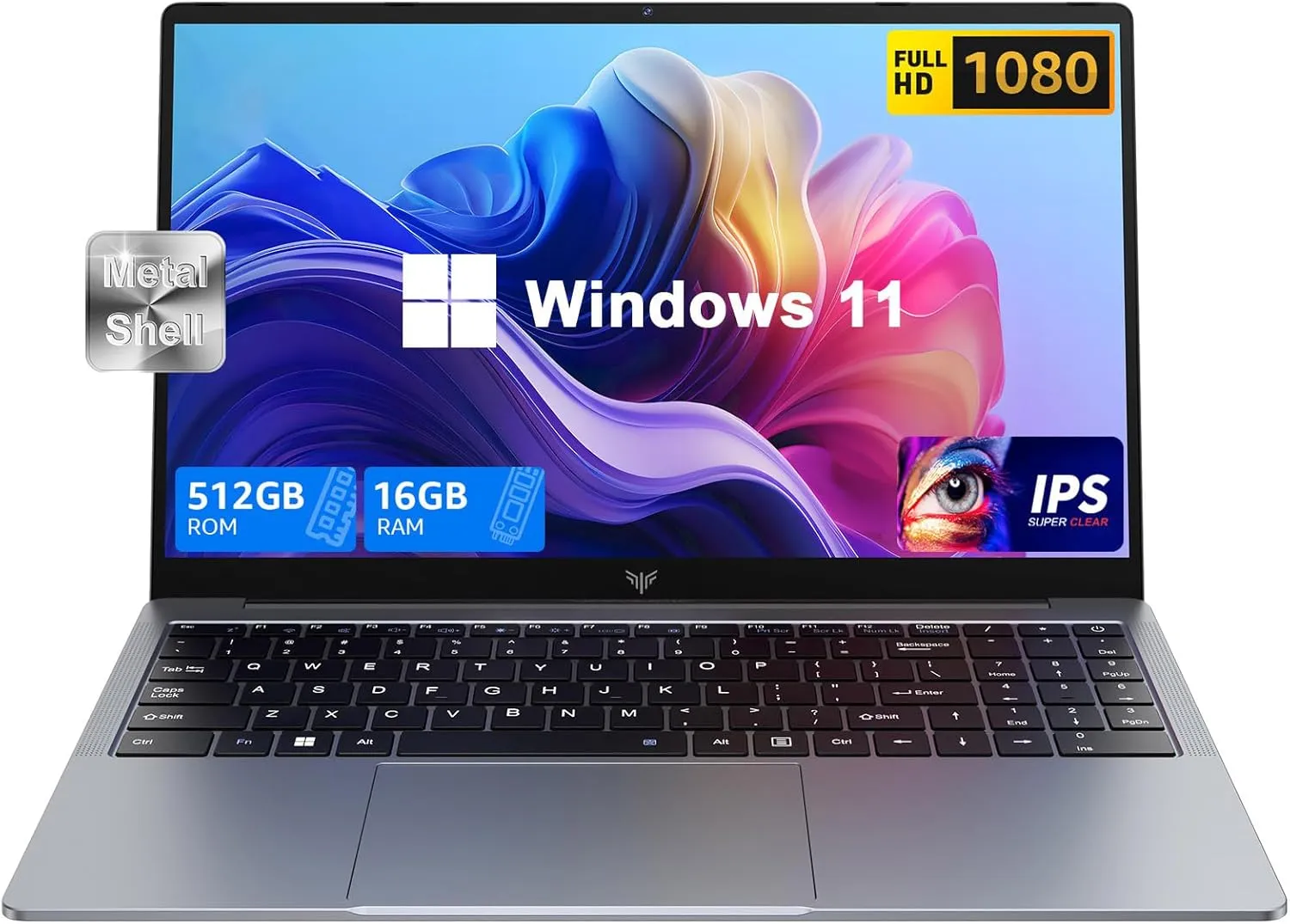 Laptop with Windows 11,Intel N150 Quad-Core Processor(Up to 3.6GHZ) 16GB DDR4 RAM 512GB SSD, 15.6" FHD IPS Display, 2025 Traditional Laptops Computer for Business Office Student