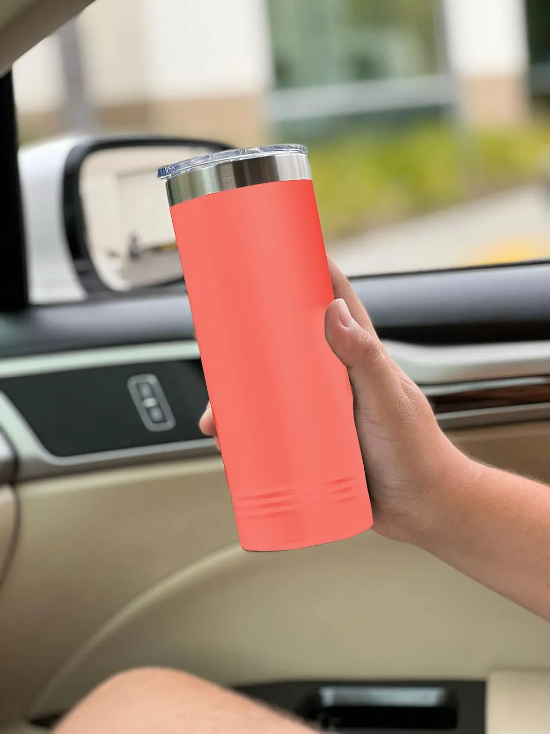 LaserGram 22oz Vacuum Insulated Skinny Tumbler, Boat Anchor, Personalized Engraving Included (Coral)