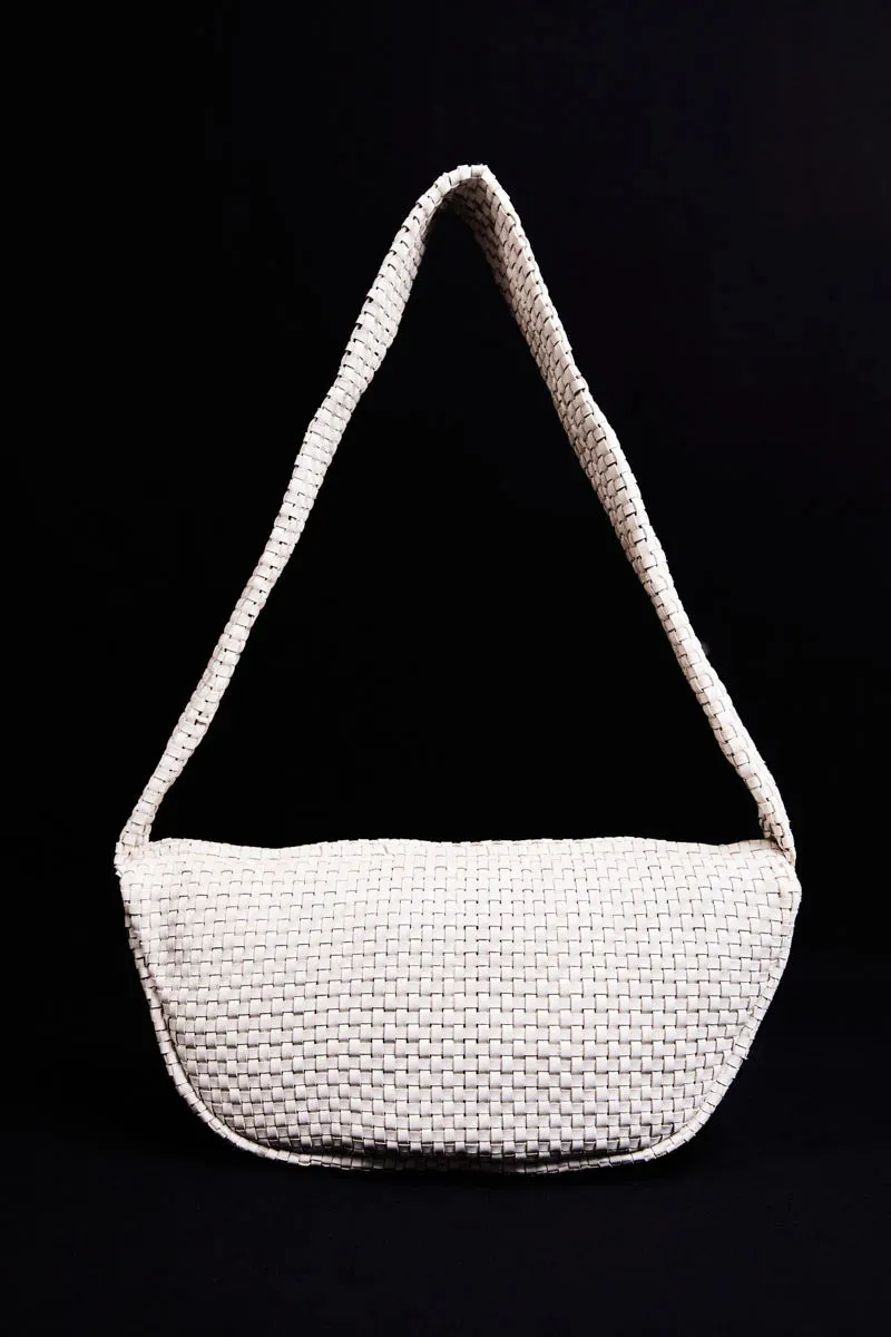 Lattice Weave Crescent Bag